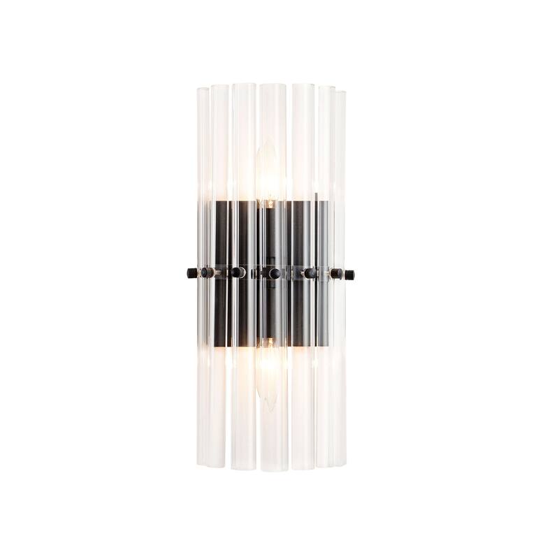 Casandra 2-Light Crystal Glass Bar Wall Sconce - 6 inches W x 15 inches H x 4 inches D