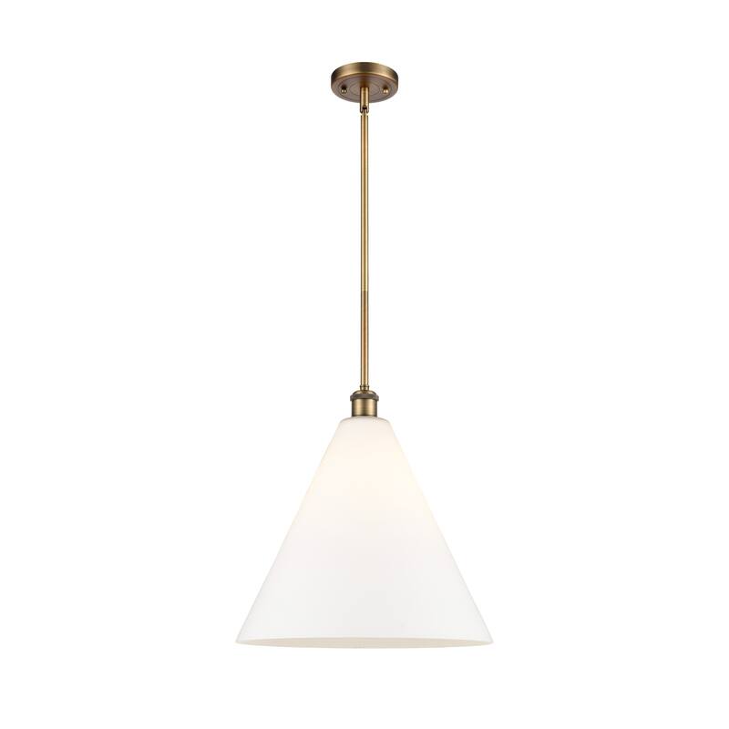 Innovations Lighting Berkshire 1 Light 16" Pendant - Brushed Brass/Matte White