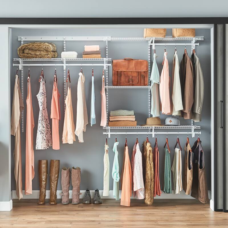 ClosetMaid ShelfTrack 60-96 Inch Wide Wire Closet Organizer