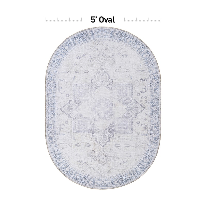 World Rug Gallery Medallion Boho Washable Area Rug