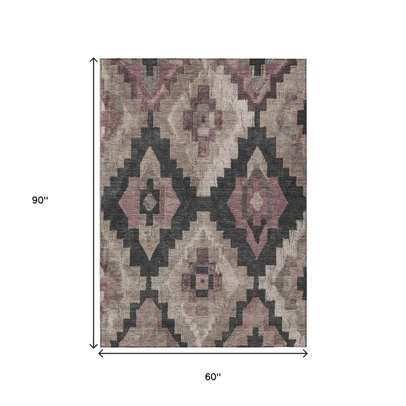 HomeRoots Aztec Transitional Rectangle Outdoor Rug