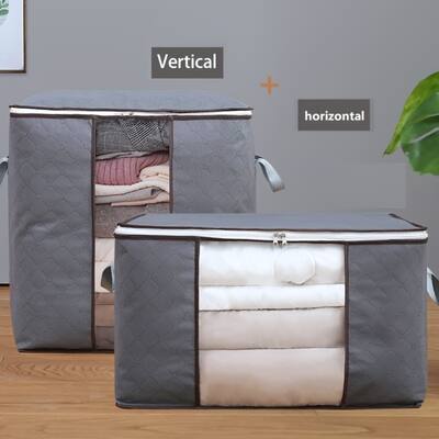 Large Storage Bags 2-Pack with Clear Window and Handles - Vertical: 18.11” L x 11.02” W x 18.9” H