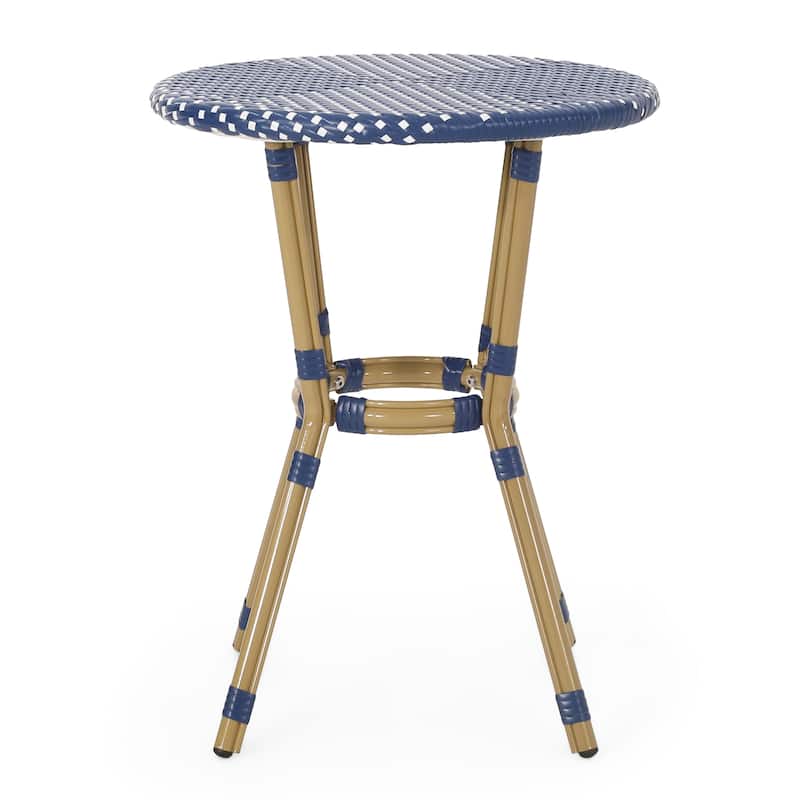 Paul Outdoor Aluminum and Wicker Outdoor French Cafe Set by Christopher Knight Home