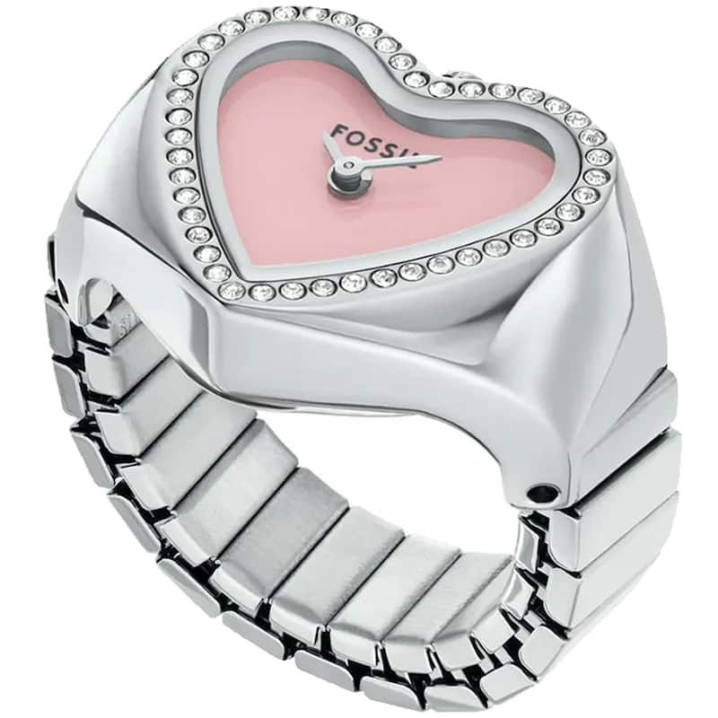 Fossil Women's Heart Watch Ring Pink Dial Watch - ES5408 - 6 (36)