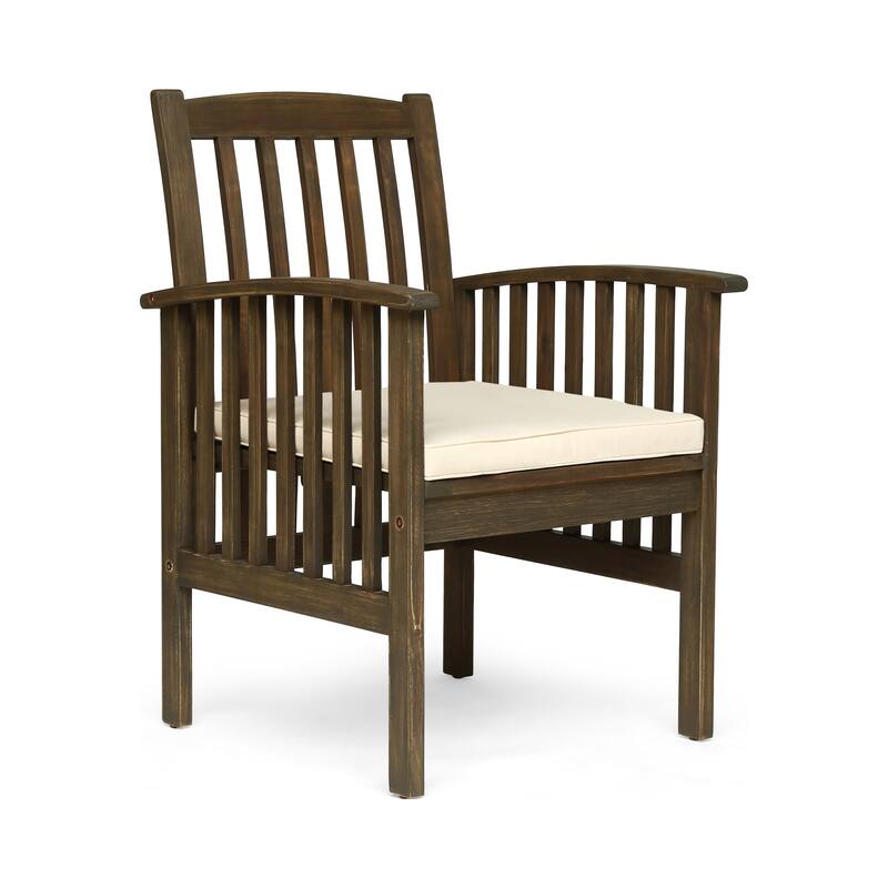 Acacia Wood Dining Chair with Cushions Set of 2