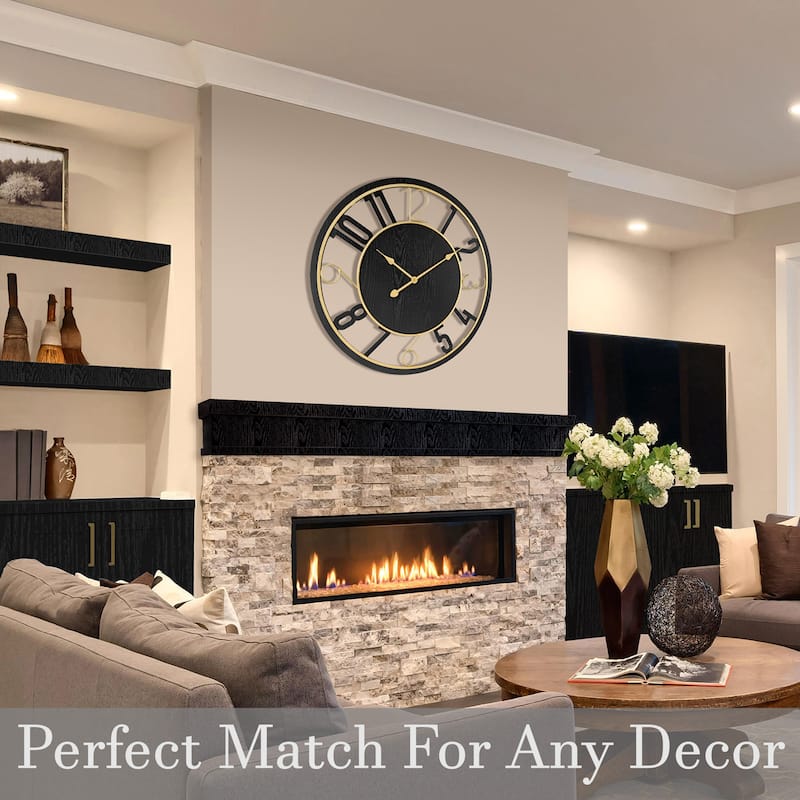Sorbus 24" Wooden Wall Clock (Numeral)