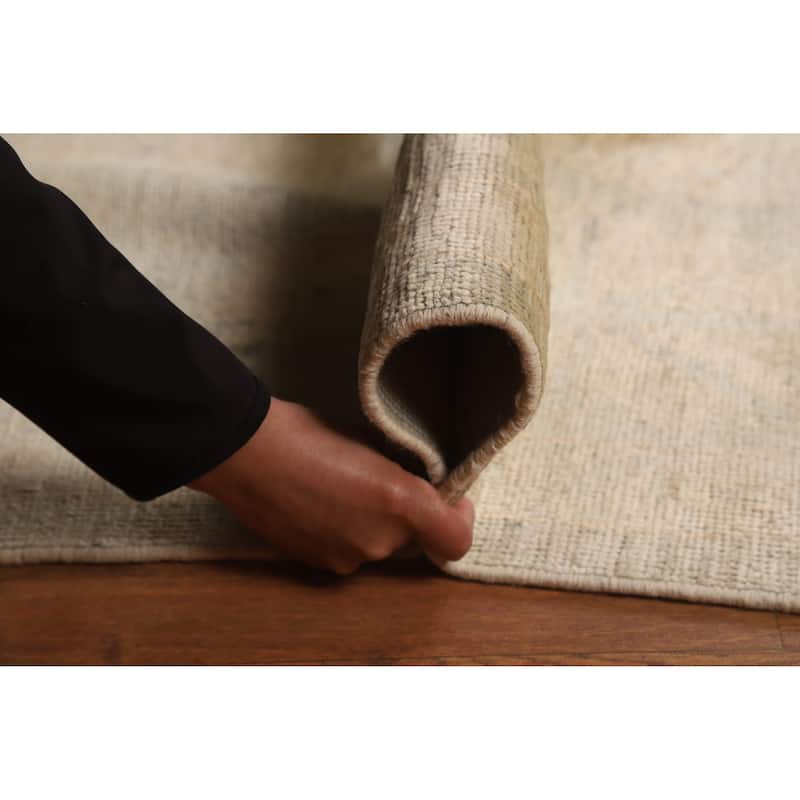 Vegetable Dye Oushak Turkish Rug Transitional Handmade Wool Carpet - 8'5"x 9'11"