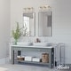 preview thumbnail 2 of 10, Hunter Astwood Bathroom Vanity Light, Clear Cylinder Glass, Damp Rated, Caged - Contemporary, Transitional, Art-Deco