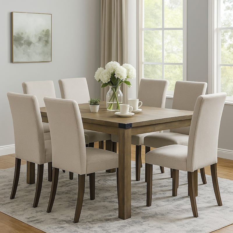 Eli 71 Inch Dining Table, Distressed Rustic Gray, Industrial Metal Rivets
