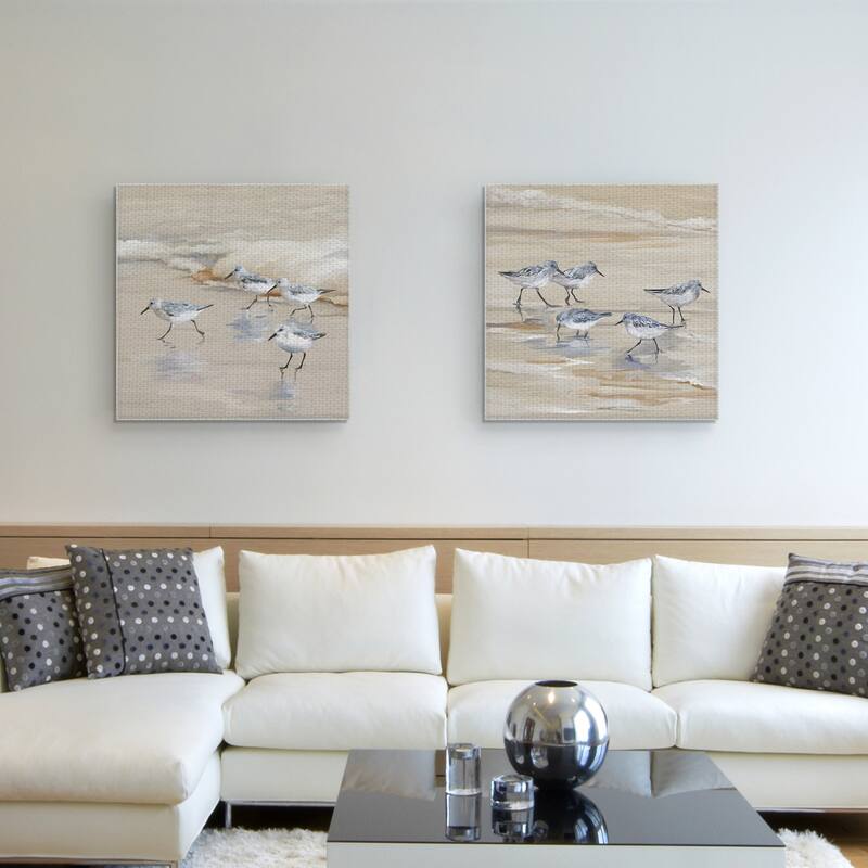 Sandpiper Beach I Amber, II by Studio Arts Canvas Art Prints