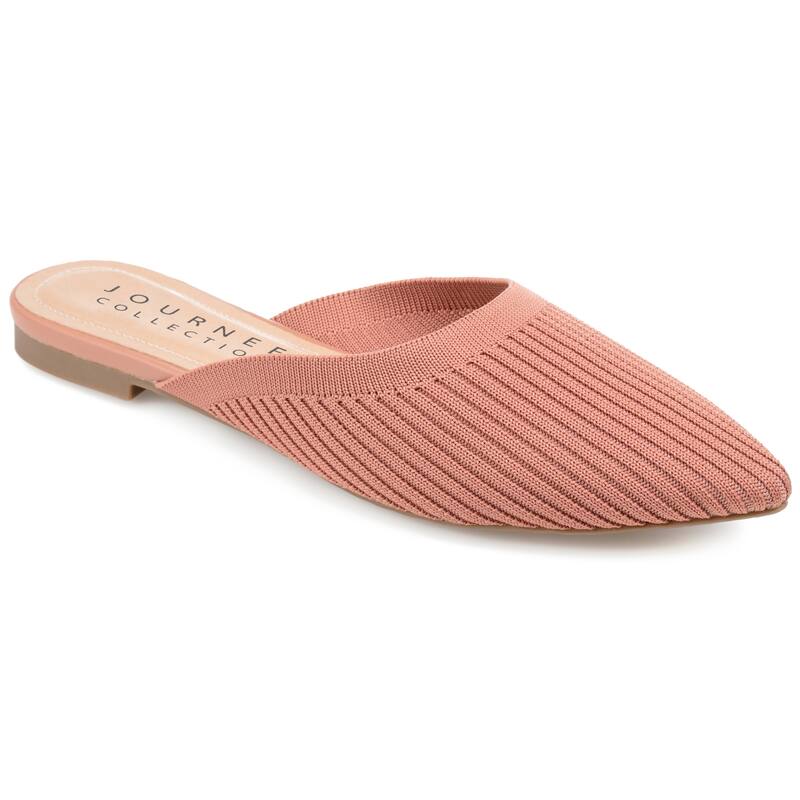 Journee Collection Women's Medium and Wide Width Aniee Slip On Almond Toe Mule Flats - Medium - Taupe - 5.5
