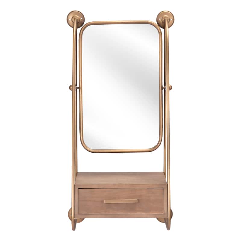 Grist Mill Mirror Shelf Gold