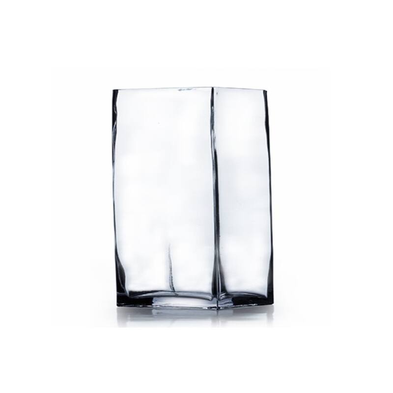Enova Home Rectangle Shape Clear Glass Vase For Home Garden Decoration - 3.0" W x 6.0" H