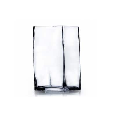 Enova Home Rectangle Shape Clear Glass Vase For Home Garden Decoration