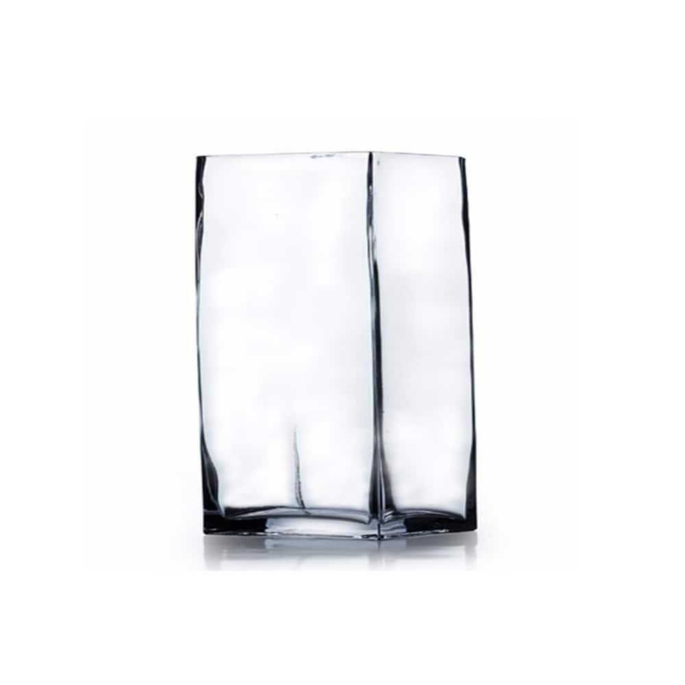 Enova Home Rectangle Shape Clear Glass Vase For Home Garden Decoration