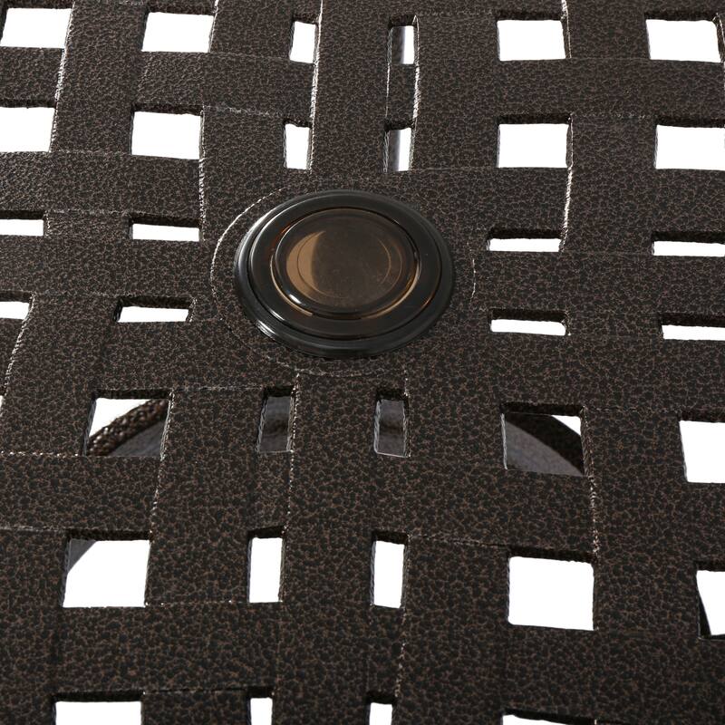 Roomfitters Outdoor Square Dining Table Cast Aluminum Patio Bistro Table with Decorative Lattice Top, Bronze