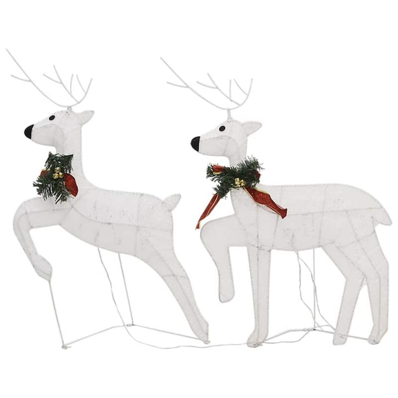 Garden 6pc Reindeer Christmas Decoration Set, 120 LEDs, Cool White