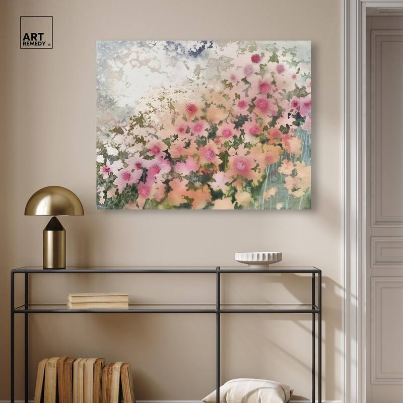 Roseate Remnants Canvas by Art Remedy, Gallery Wrapped