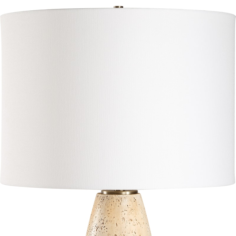 Tapered Base Table Lamp with Drum Shade - 26.5" - Brown