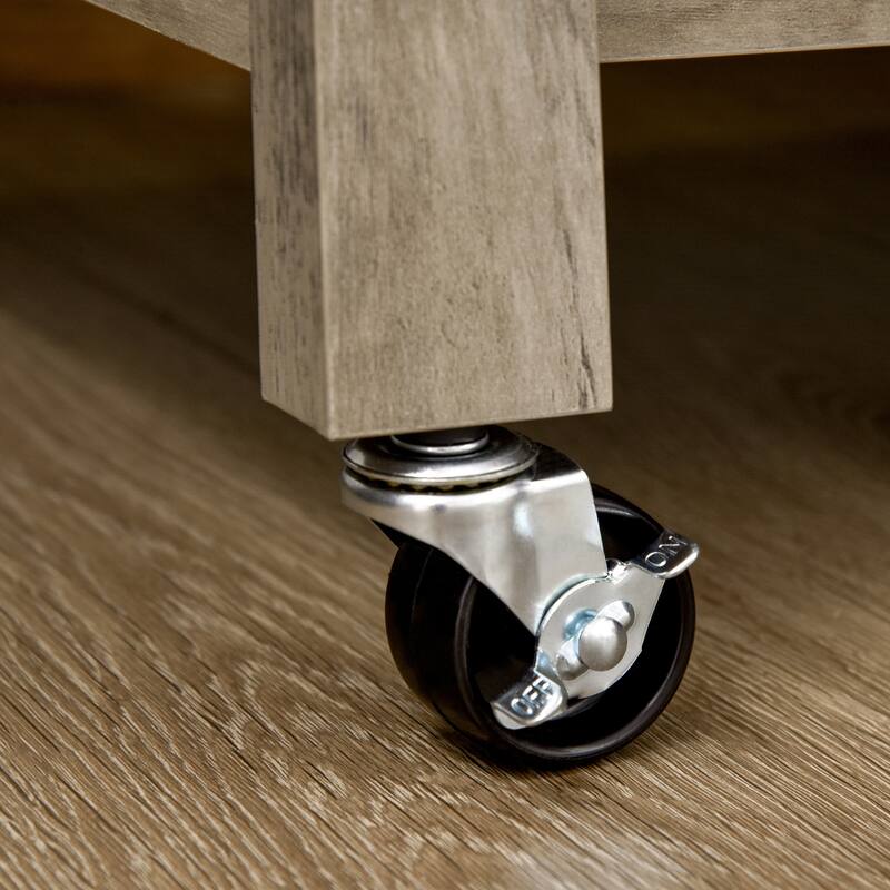 HOMCOM Rolling Kitchen Cart with Stainless Steel Countertop