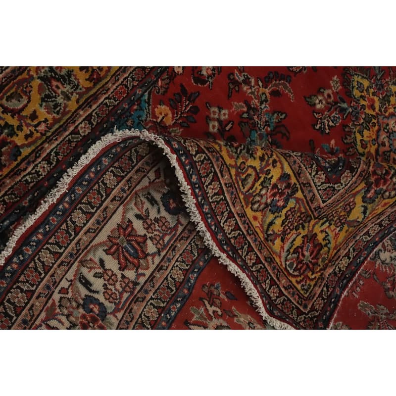 Hand Knotted Oriental 100% Wool Carpet Traditional Floral Oranges & Rust Hamedan Area Rug - 7' 2'' X 4' 7''