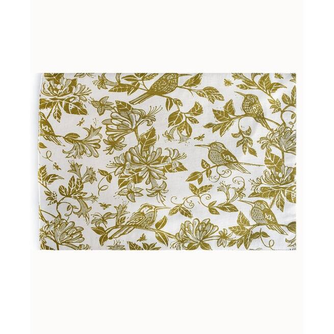 French Home Set of 4 Honeysuckle Placemats - Chartreuse