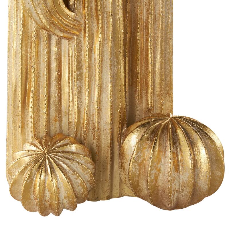 Gold Resin Layered Cactus Decorative Sculpture