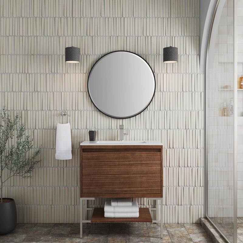 James Martin Vanities 805-V31.5-BN-GW Mantova 32" Single Basin Poplar