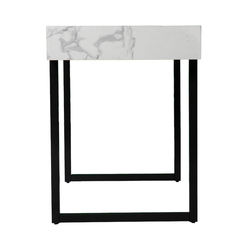 SEI Furniture Kiernan Contemporary White Faux Marble Desk