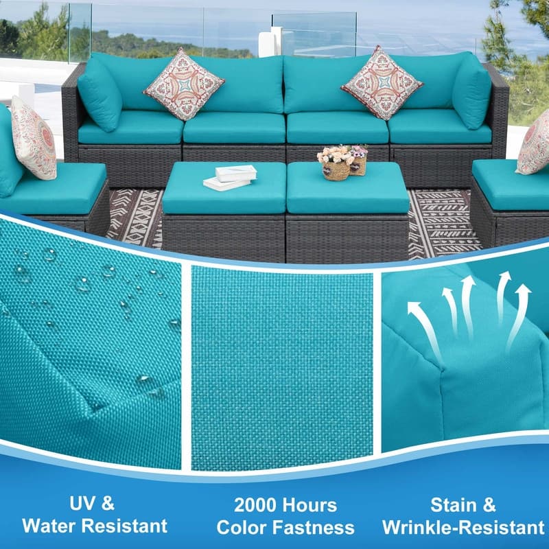 FINCATI 27" × 27" Sectional Cushion Slipcover, Outdoor Cushion Replacement Cover, Patio Seat Cover 27 Inches (COVER ONLY!)
