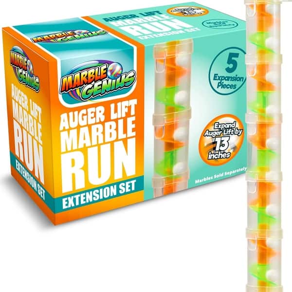 slide 2 of 7, Marble Genius Auger Lift Extension: Marble Run Auger Accessory Set - Neon