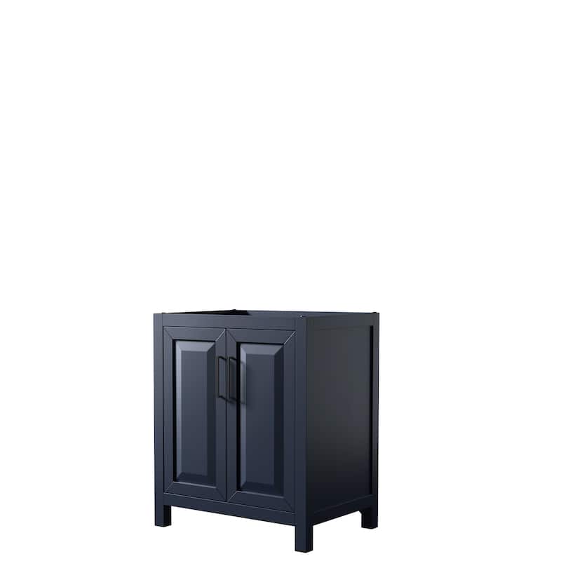 Daria 30-inch Single Vanity, No Top, No Mirror - Dark Blue, Black Trim, No Top
