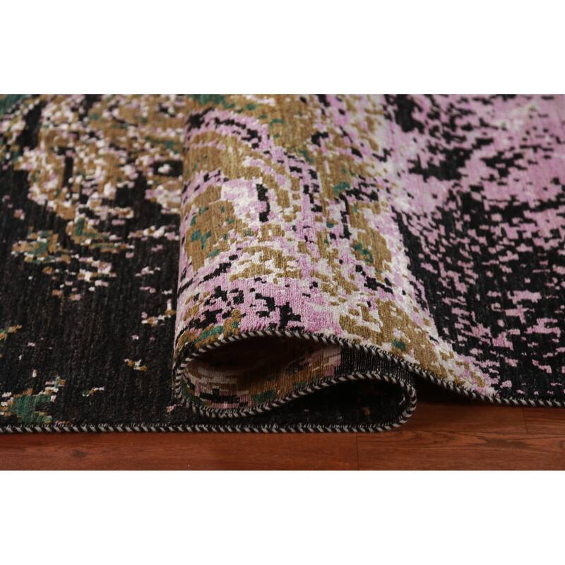 Contemporary Abstract Oriental Area Rug Handmade Wool Carpet - 9'1"x 12'3"
