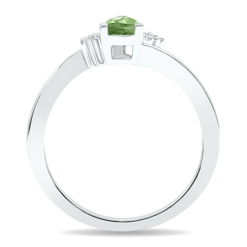 Women's Green Amethyst and Diamond Tierra Ring in 10K White Gold