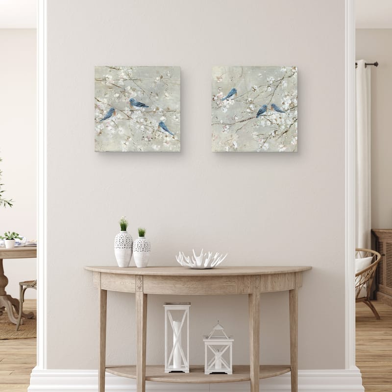 Bluebird Melody I, Bluebird Melody II by Sally Swatland Canvas Art Prints