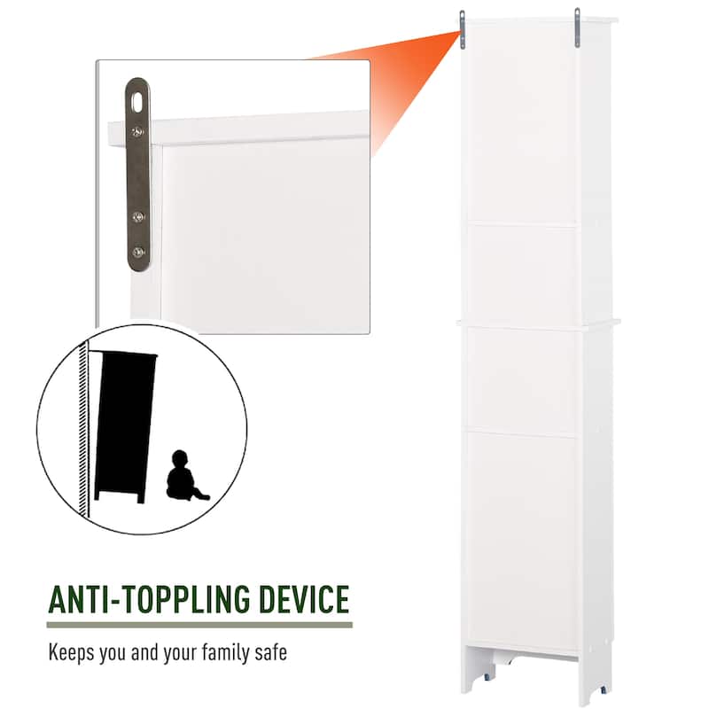 HOMCOM Freestanding Bathroom Storage Cabinet Organizer Tower
