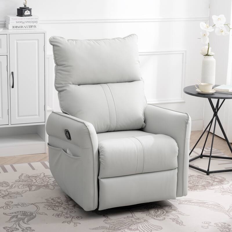 PU Leather Overstuffed Swivel Glider Rocking Manual Recliner Chair Bed Bath & Beyond 40505753