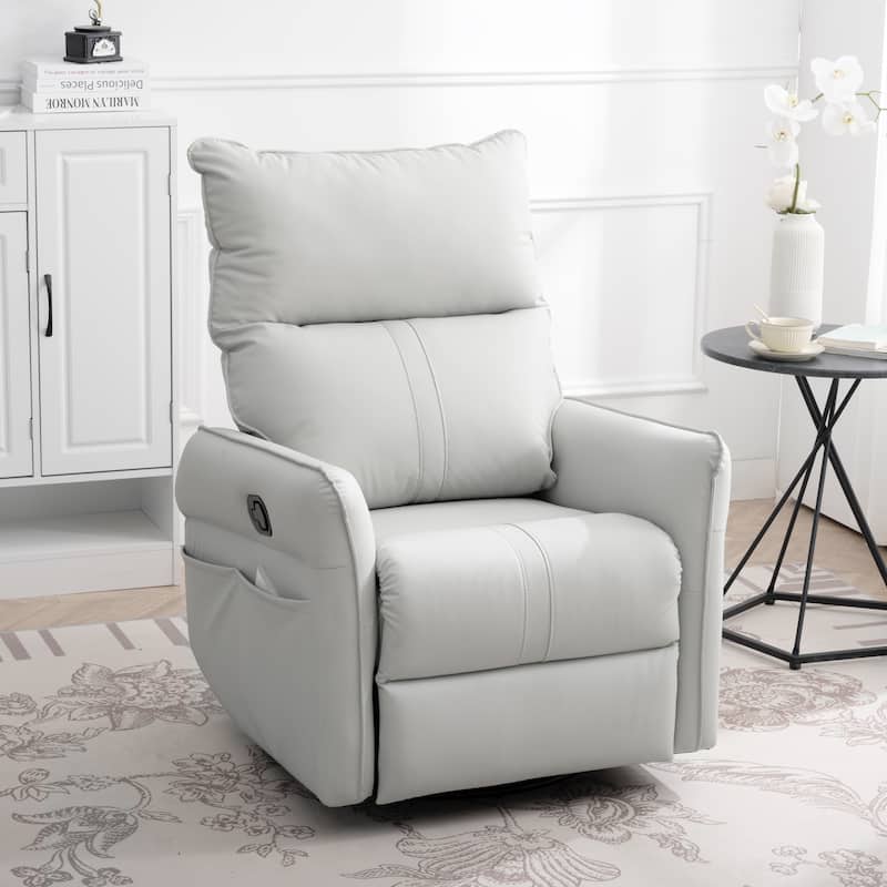 Rocking Recliner Chair,360 Degree Swivel Nursery Rocking Chair,Glider Chair,Modern Small Chair Home Theater Seat,Side Pocket