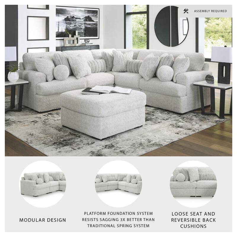 Signature Design by Ashley Snodoodle Gray 5-Piece Sectional - 111" W x 111" D x 40" H