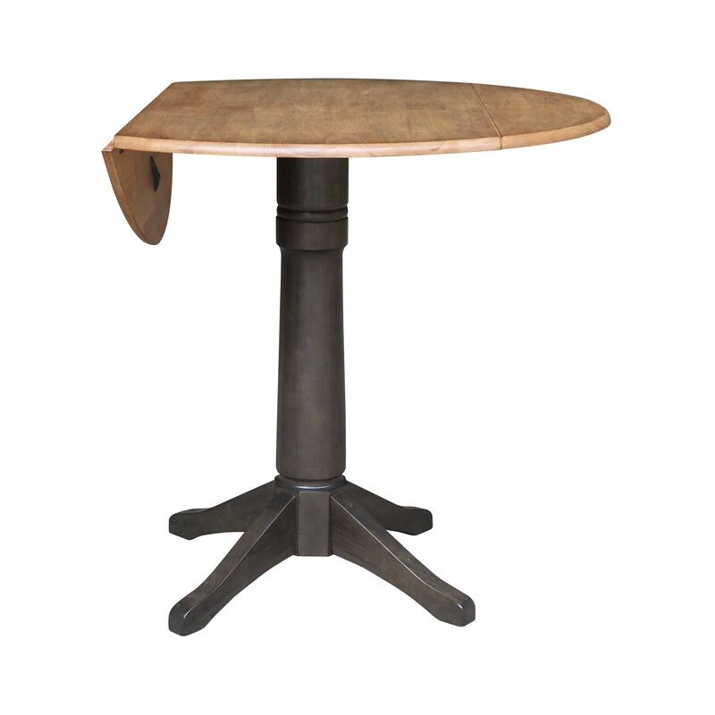 42 in. Round Top Dual Drop Leaf Pedestal Dining Table