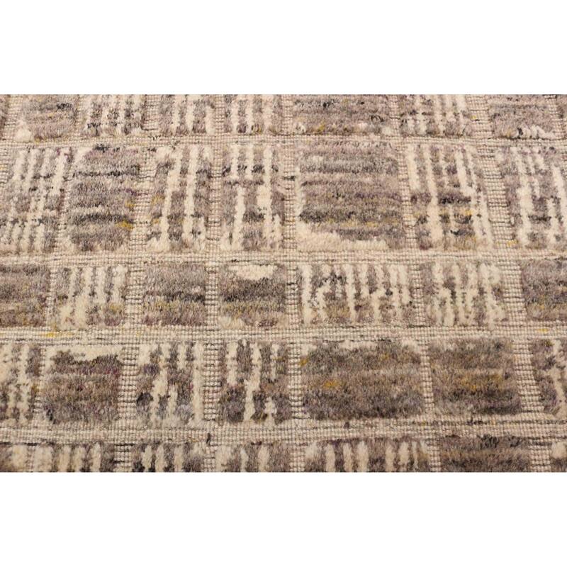 ECARPETGALLERY Hand Loomed Elysian Taupe Wool Rug - 5'4 x 7'8