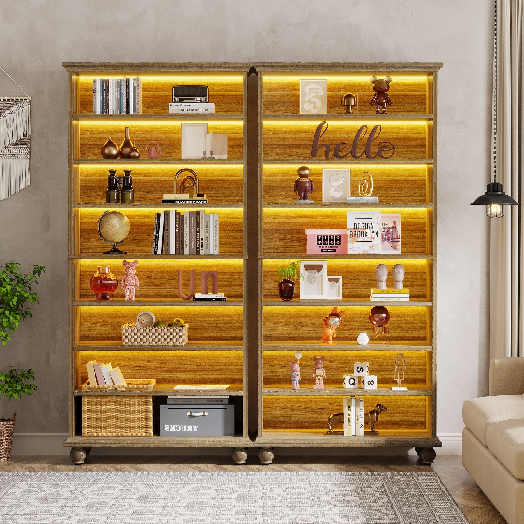 69-inch Tall Bookcase Bookshelves Book Display Stand for Living