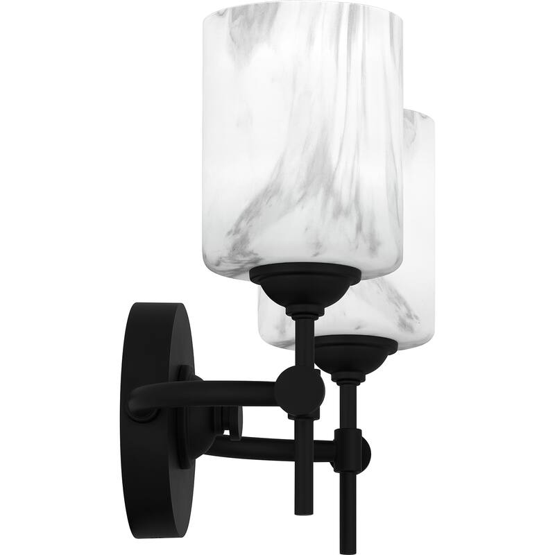 Aria 2-Light Matte Black Bath Light