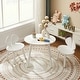 preview thumbnail 3 of 8, 3 Pieces Kids Wood Table and Chair Set, Kids Round Play Table with 2 Chairs for Toddlers, Girls, Boys,White