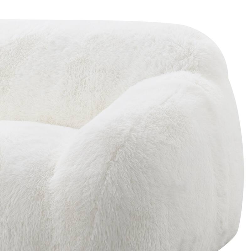 Roundhill Furniture Adell Polar Bear 2-Piece Living Room Set, Sofa and Swivel Chair