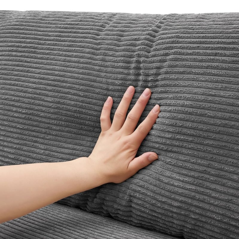 L Shaped Sectional Sofa with USB Charging Port and Cup Holder