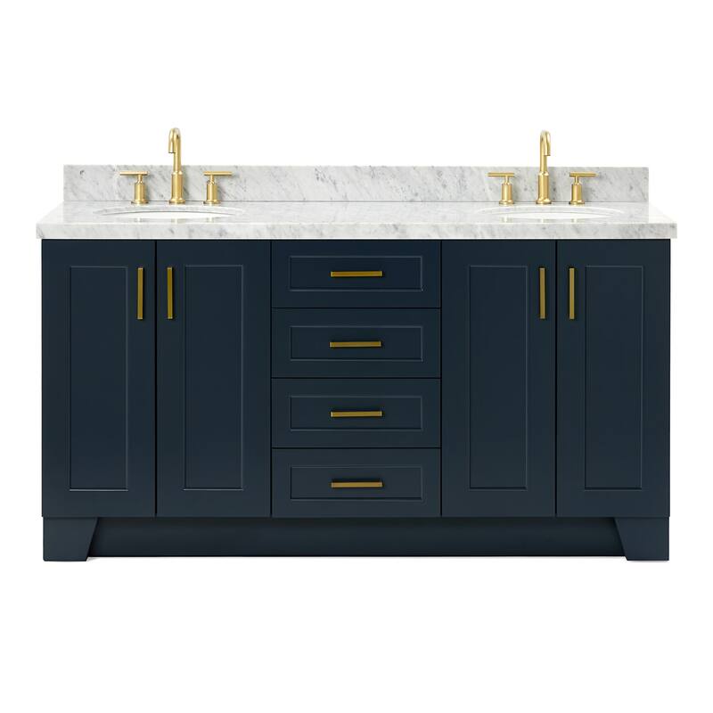 Ariel Q067DCWOVO Taylor 67" Free Standing Double Basin Vanity Set with - Midnight Blue