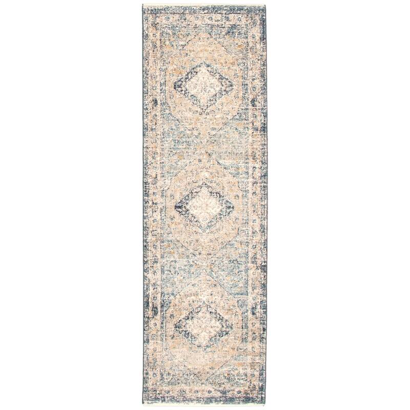 ECARPETGALLERY Machine Woven Bolivia Bijar Blue Rug - 2'2 x 8'0