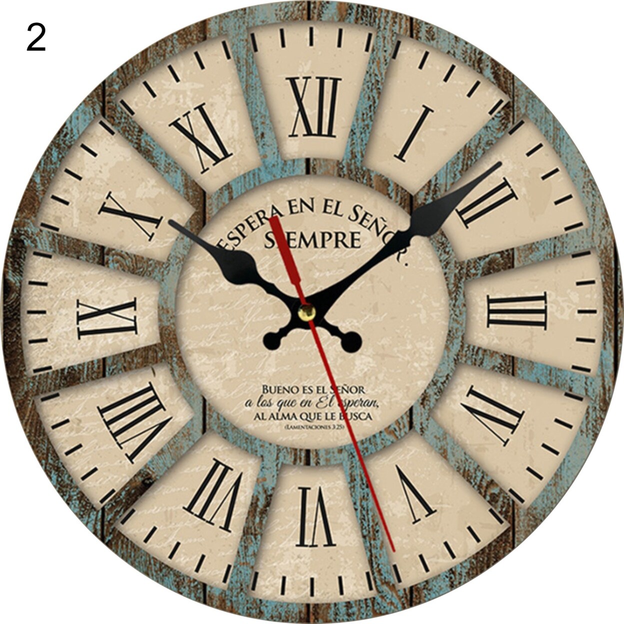Farm Wall Clock Mute Retro Style Wall Decor Thick Rustic ...