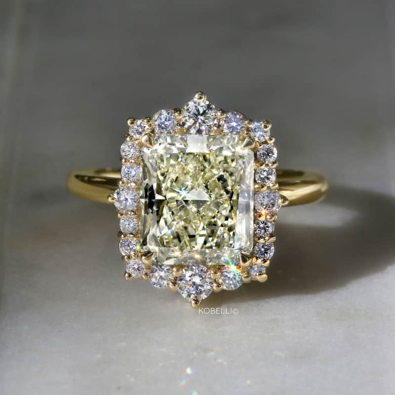 Kobelli August Collection 4.73 Carats Natural Diamond EGL Certified 14k Solid Yellow Gold Rococo Halo Rocaille Ring (K/SI1)